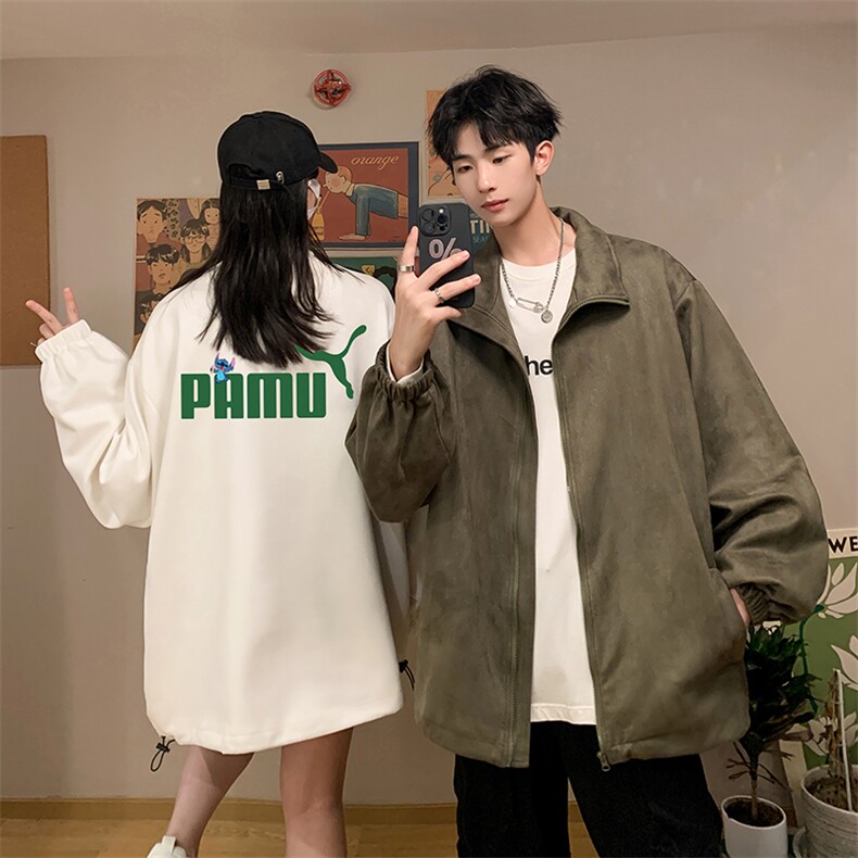 麂皮绒夹克男大码立领褂子外套JK85227-P68加绒款-P78,男装夹克,电商A040