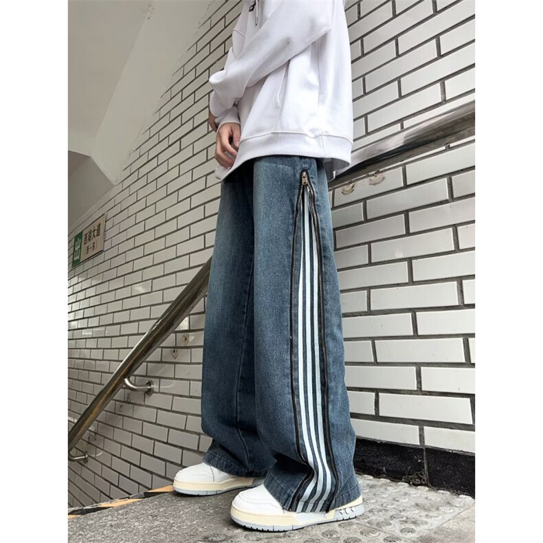 秋冬三条杠休闲裤纯色抽绳束脚运动裤男N08059-P53,男装牛仔裤,星座308B-1