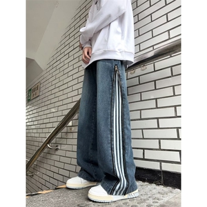 秋冬三条杠休闲裤纯色抽绳束脚运动裤男N08059-P53图片