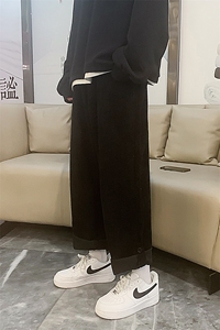 电商基地四季款男装港风抽绳直筒阔腿休闲裤灯芯绒运动裤DM92-P40图片