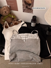 韩系甜美辣妹吊带背心女夏季新款外穿带胸垫百搭上衣，女装背心吊带，梦白服饰厂