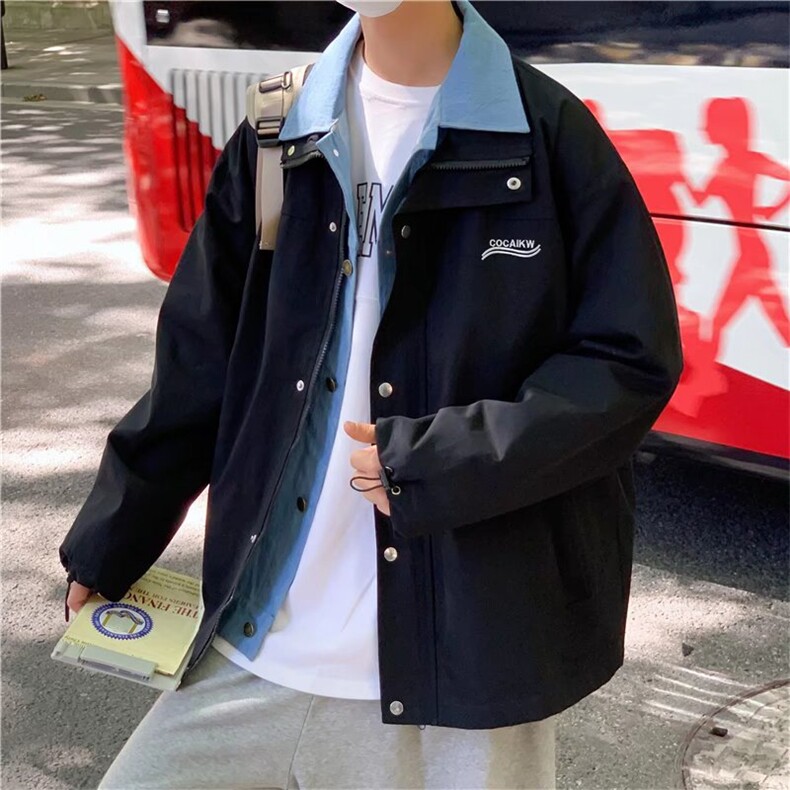 潮流夹克潮男春季牛仔假两件JK8848P60,男装夹克,星座1116-2