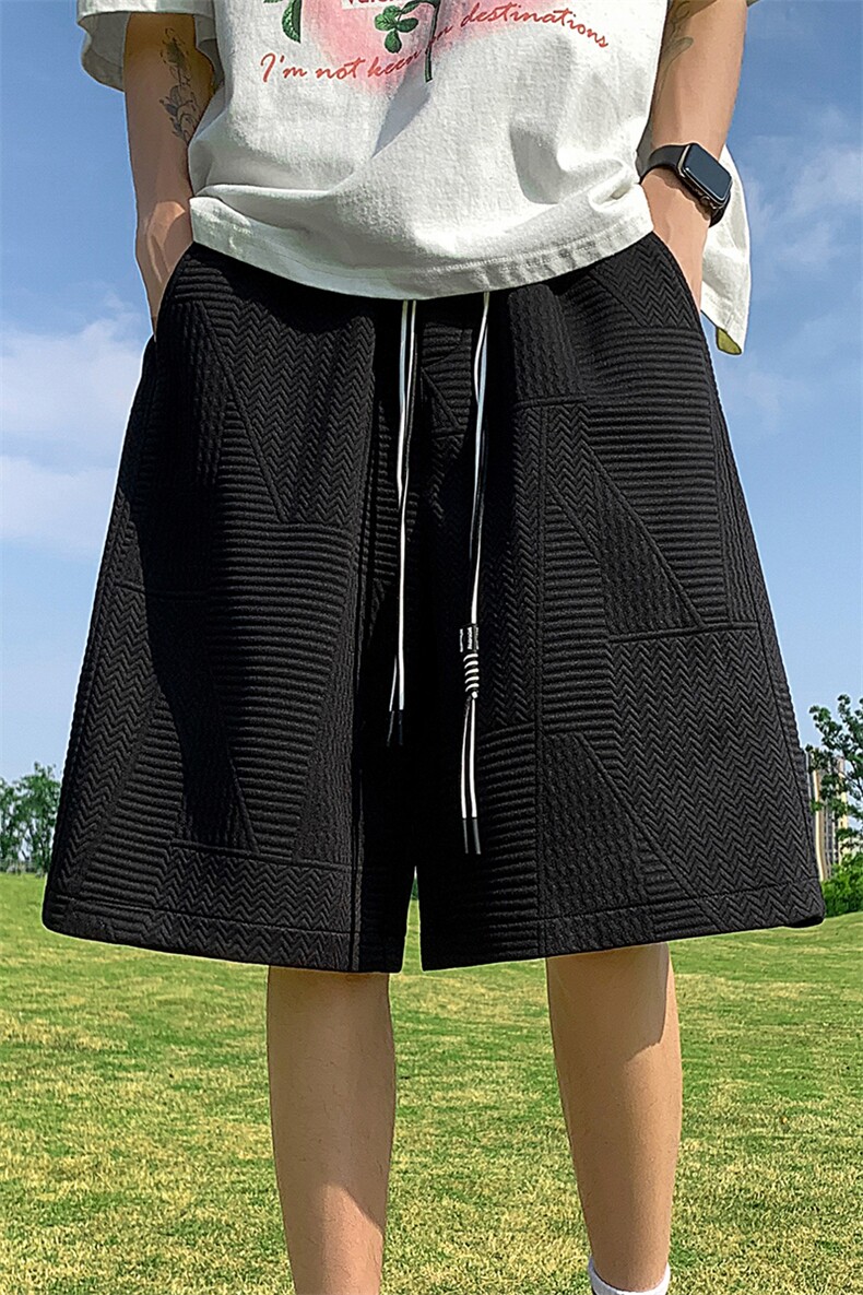 肌理感休闲短裤男夏美式宽松抽绳五分运动裤中裤XZ514-2-1533-P38,男装牛仔裤,星座514-2(原B239)