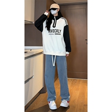 2025秋季新款女模内景大码菠萝格套头卫衣M-5XHW24061-特P35，男装卫衣，电商A022