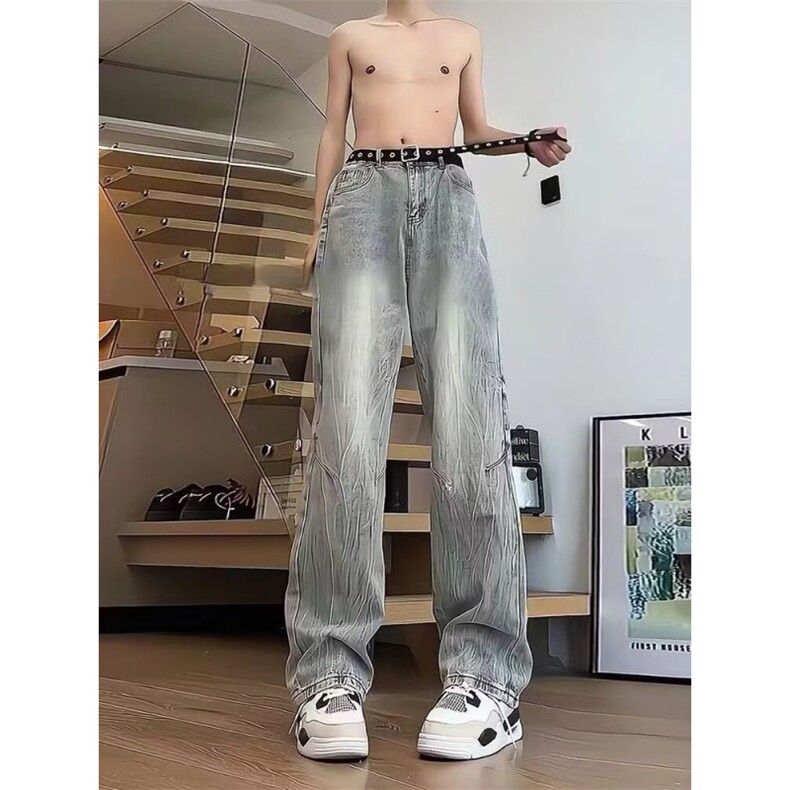 1506-1/K5001/P43.5个性字母牛仔裤嘻哈ins潮高街潮流痞帅长裤男,男装牛仔裤,星座1506-1