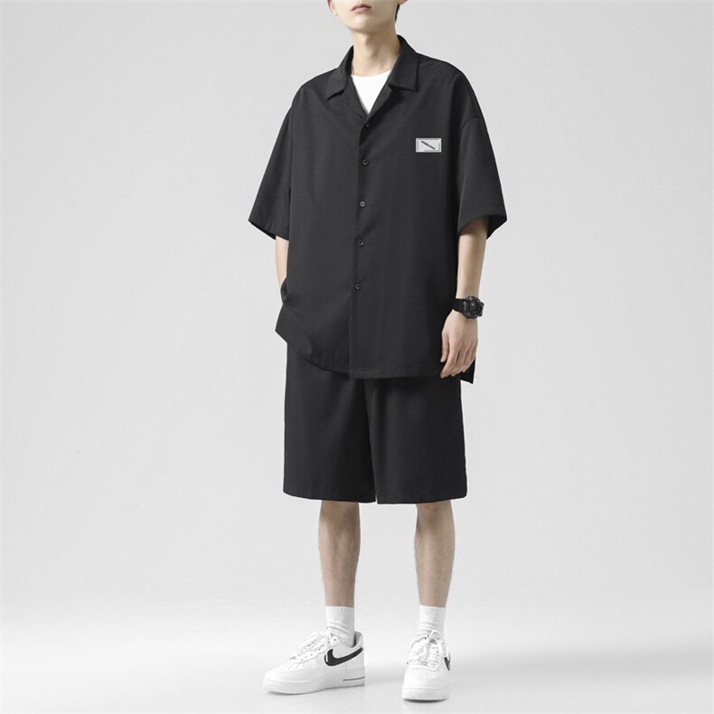 高级感炸街男士套装夏季英伦雅痞轻熟风男装TZ005-特批-60,男装休闲套装,星座718-1