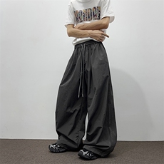辣妹橘红色工装裤女褶皱休闲显瘦阔腿美式宽松裤K0846-P50，男装工装外套，星座308B-2