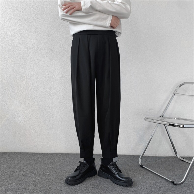 魔术贴腰休闲西裤哈伦裤马丁靴裤子男/KM98P55现货,男装西裤,电商D325