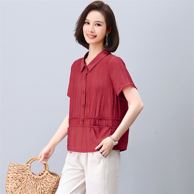2023夏装新款时尚潮流简约休闲气质衬衫女士上衣,女装衬衫,阿丹