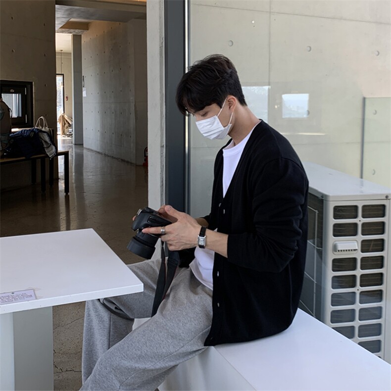 韩式街头设计感开衫毛衣男慵懒风休闲针织衫H4235P75,男装针织衫/毛衣,星座1116-2