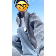 重磅秋冬北极绒双拉链毛衣开衫美式复古休闲慵懒风宽松针织衫外套，男装针织衫/毛衣，电商A486
