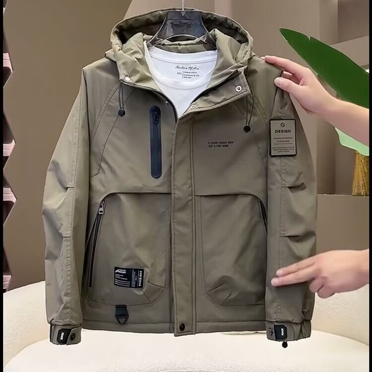 W10575-P70网图现货新款连帽工装夹克潮流百搭休闲冲锋衣,男装夹克,星座1608