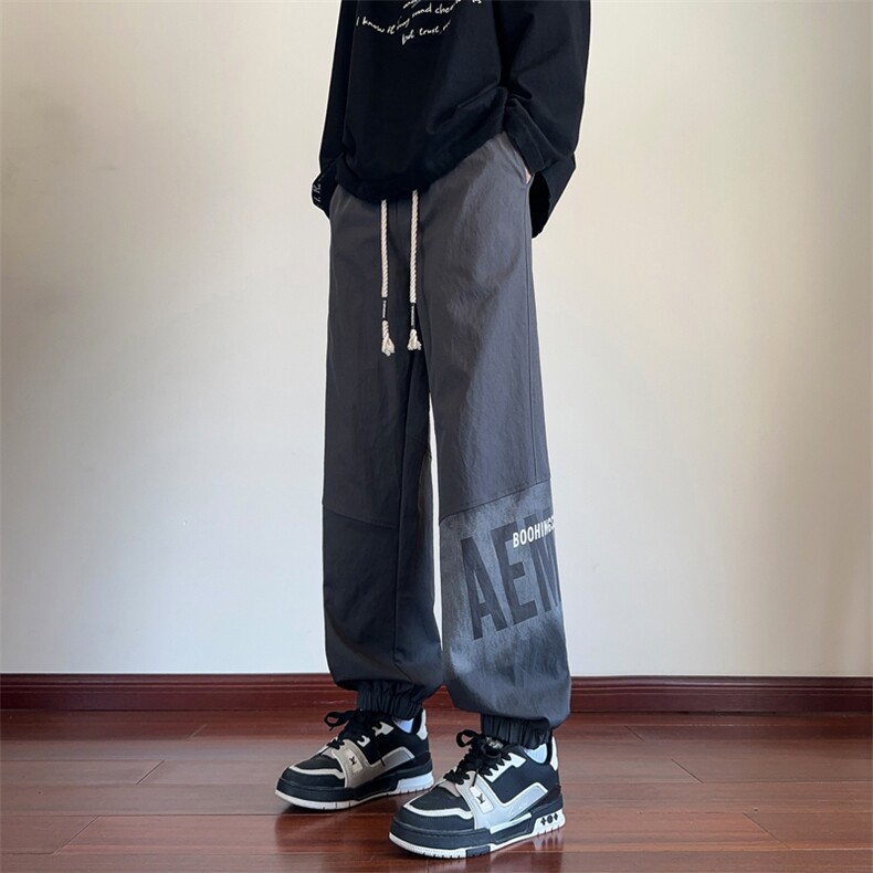 2024秋季新款内景大码美式弹力印花束脚裤M-5XHK24812-P50,男装休闲裤,电商A022