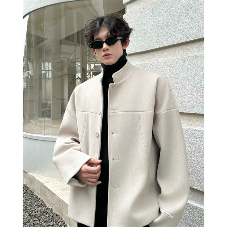 加棉加厚毛呢外套短款夹克大衣504-F32-P75控118（加棉P85控128）,男装西服,星座504