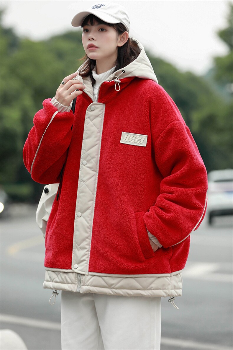 2024冬款中性羊羔绒棉服加绒宽松棉衣外套男女8336-P130控价178,男装棉衣,电商A441-1