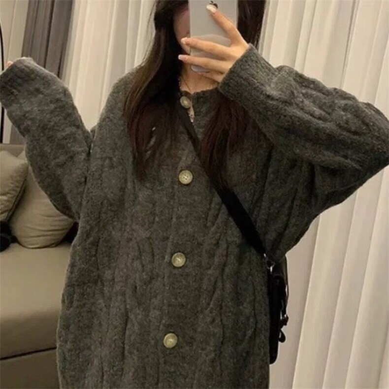 小个子慵懒风毛衣外套女秋冬季2024新针织开衫长袖上衣高级感,男装针织衫/毛衣,星座506A