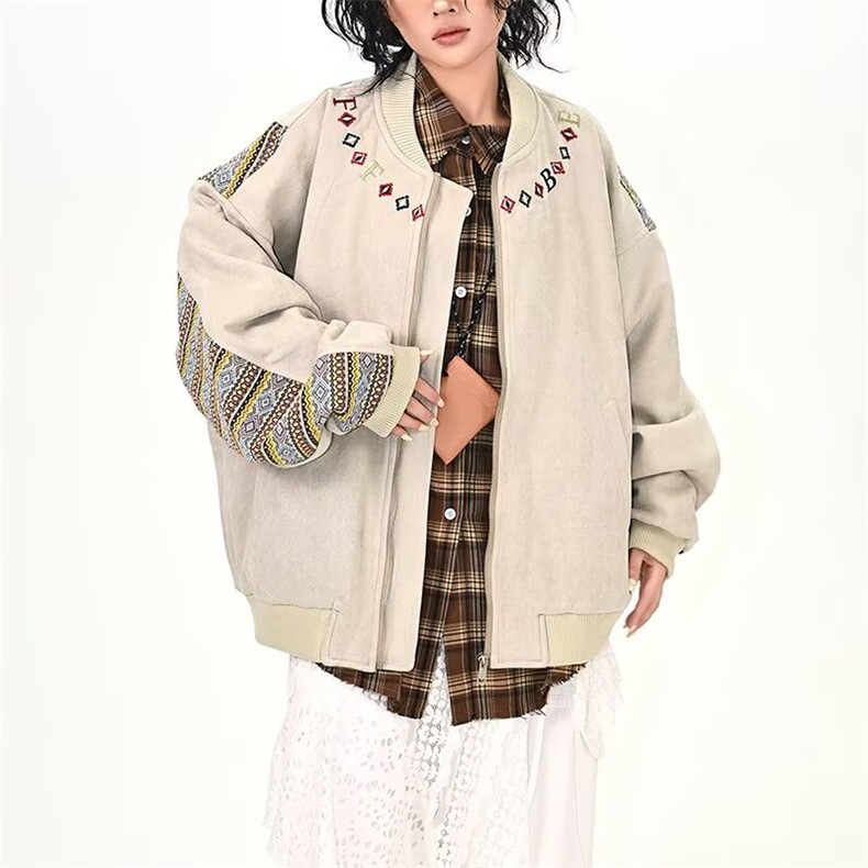 街头复古嘻哈贴布拼接棒球服男潮牌宽松情侣休闲百搭夹克,男装夹克,星座218-1（原230）