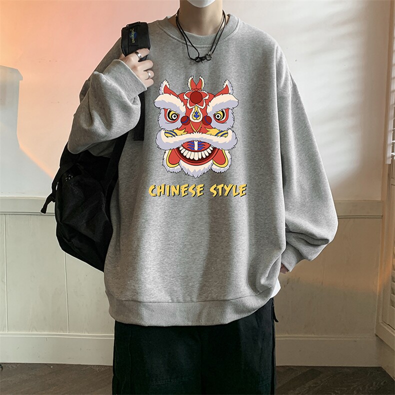 圆领卫衣男大码加厚加绒长袖t恤男S6185-P28加绒款-P33,男装卫衣,电商A040