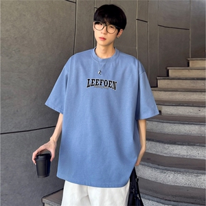 圆领半袖宽松舒适美式复古男款夏季新款潮牌重磅街头t192-P20图片