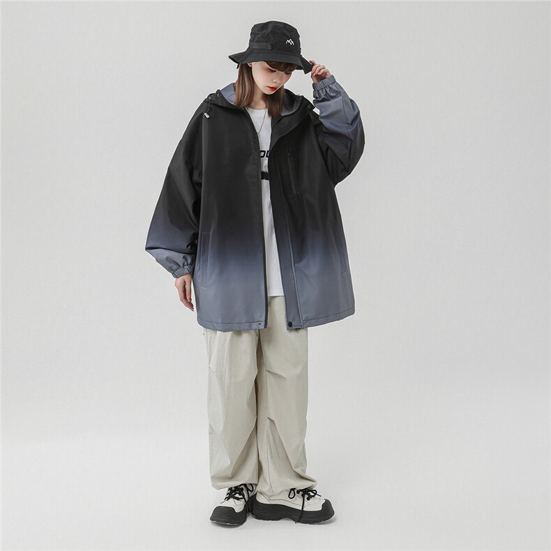 2026中性风山系防水冲锋衣渐变色夹克女大码M-5XL休闲JK77088P85，男装夹克，星座227-7