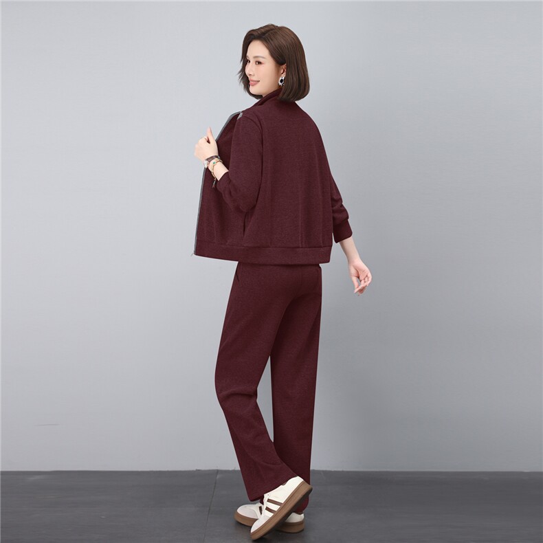 妈妈秋装2025新款休闲运动服套装洋气卫衣中年外套女春秋两件套,女装套装/套裙,涵誉