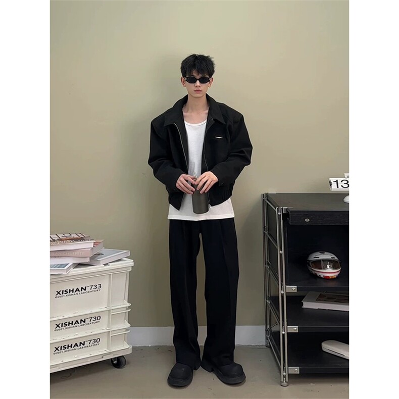 网图有货cleanfit垫肩哈灵顿短款飞行夹克男翻领棒球服A902-P62,男装夹克,星座1505
