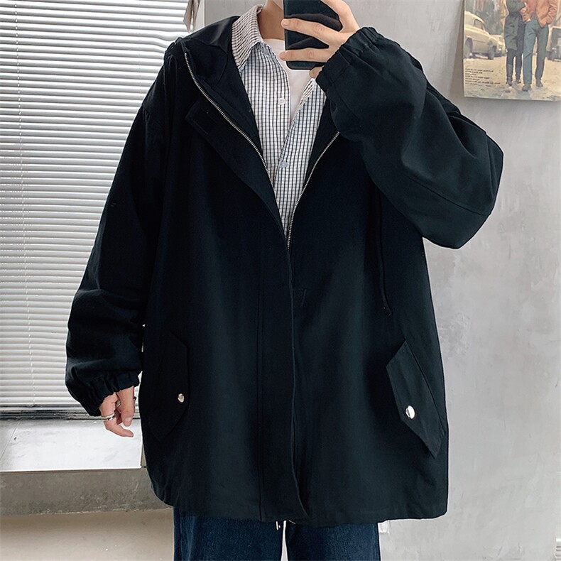 JK41077-P85纯棉连帽夹克男士大码工装夹克男外套男,男装夹克,电商A040