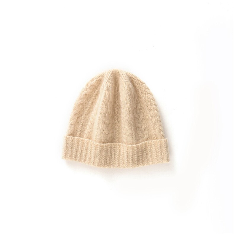 女生毛线帽显瘦显脸小保暖帽子冬季大头围羊绒针织帽，帽子，戎咖羊绒