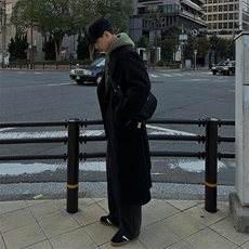 冬季韩版男士毛呢大衣美式中长款风衣夹克外套1212-P135大货已备，男装夹克，星座1004-3