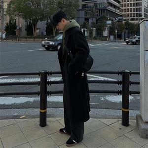 冬季韩版男士毛呢大衣美式中长款风衣夹克外套1212-P135 大货已备图片