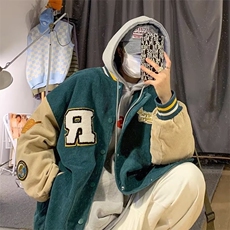 灯芯绒棒球服男春秋款情侣潮牌痞帅外套美式复古夹克JK131-P54，男装夹克，星座208-5