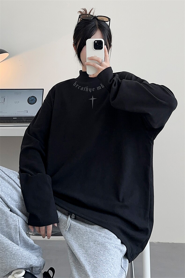 德绒打底衫DT5310-TP25控价38个性印花中领打底卫衣男T恤女,男装卫衣,电商A102-1