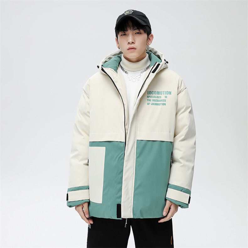 中性风连帽撞色棉服冬季无影墙加厚棉衣男女同款M8884-P95,男装棉衣,星座717