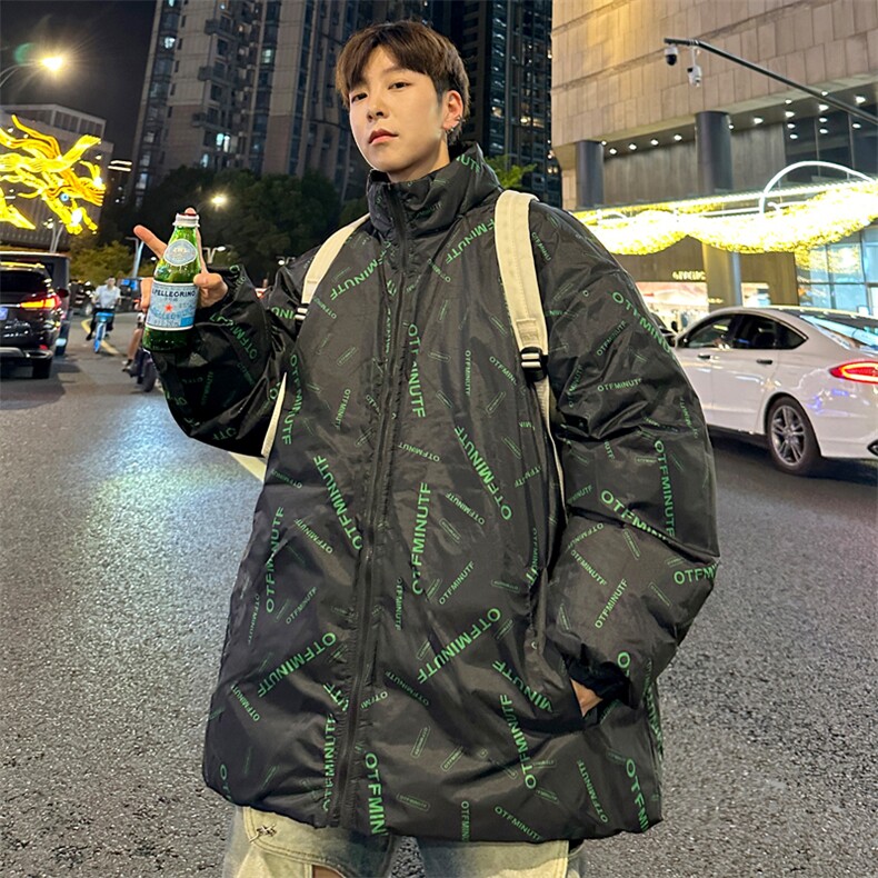 新款男冬季双面穿立领面包服加厚港风棉服棉衣M2218-P70控158,男装棉衣,星座717