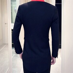 司仪主持燕尾服中长款西服套装男三件套小西装A470-TZ55图片