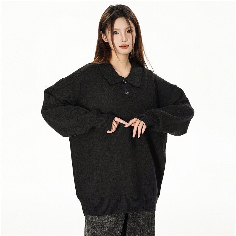 特批新款女模绵羊绒翻领高品质休闲毛衣针织衫A268-M501特批48图片