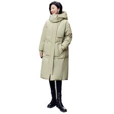 羽绒服2021年新款斗蓬中长款配真毛冬季外套，女装羽绒服，辉之琳