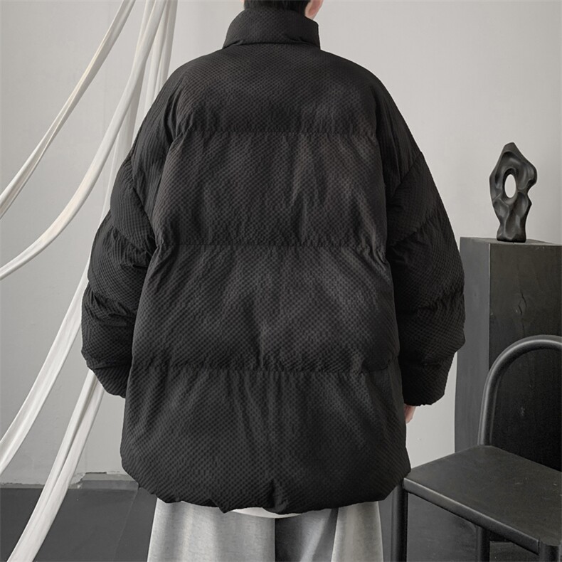 W8215P125控168泡泡格扎染韩面料宽松休闲棉衣棉服,男装棉衣,电商B205