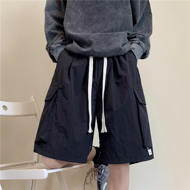 工装短裤男韩版潮流大口袋贴标个性帅2024夏季ins五分裤K4176-P29,男装休闲裤,星座412-3