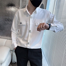 网络图现货衬衫长袖男装设计感小众痞帅上衣衬衣男女RA645-P50，男装衬衫，星座1005-4