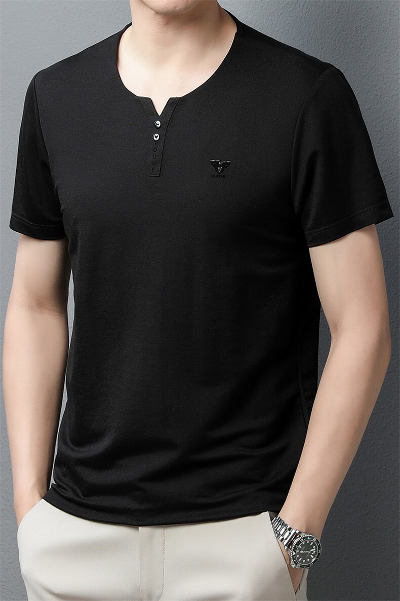 2023新款短袖t恤男士夏装冰丝polo衫衣服夏季中老年男装体恤上衣,男装T恤,电商B212（原钱塘6029）
