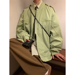 JK8115/P75春季港风棒球服防水外套男女美式潮牌宽松飞行员夹克图片