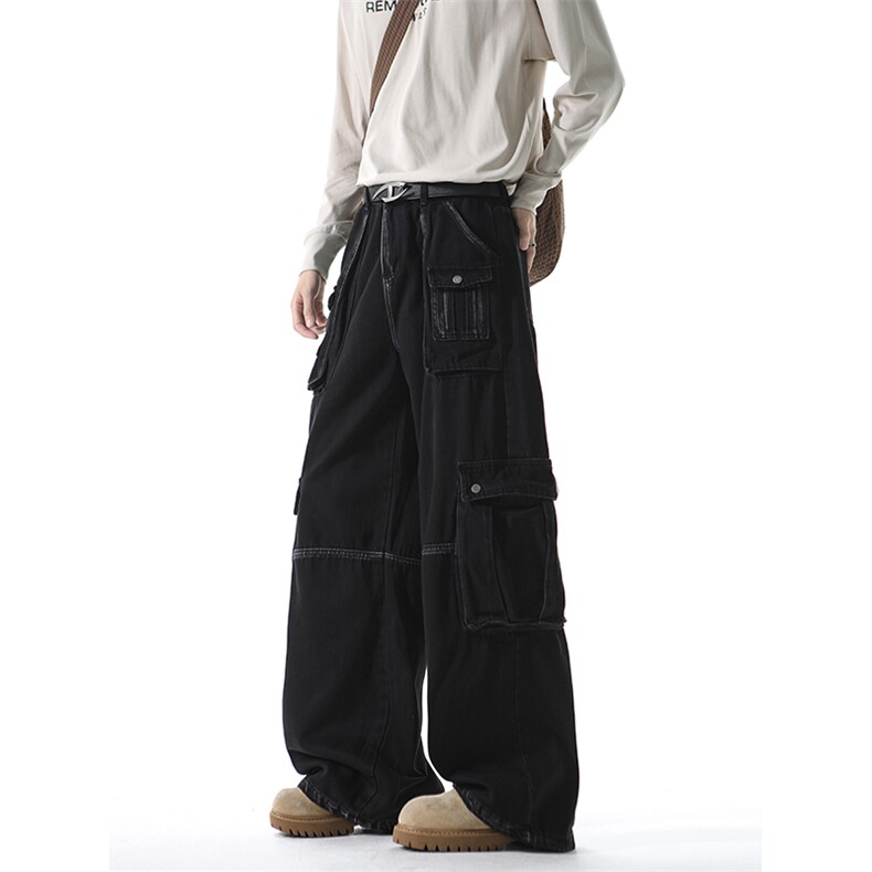 809B新春现货！美式工装宽松黑牛工装裤809B-610-P58控98黑色,男装工装外套,星座809B（原星座805）