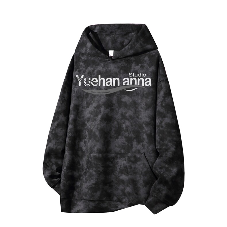 得物供货、重磅420克现货麂皮绒扎染卫衣HD019-1-WL25352ZR-P45,男装卫衣,电商019-1