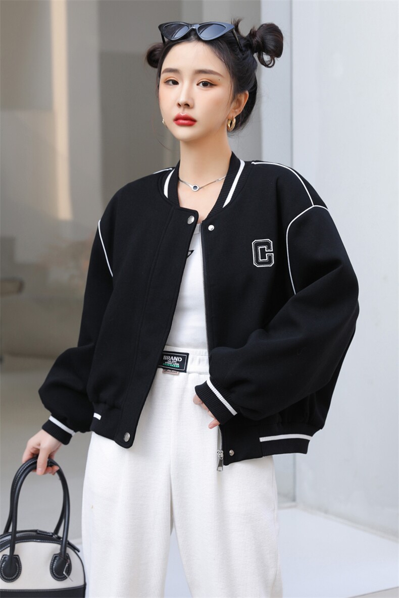 2025年春秋季新款简洁大方时尚设计感拼接网红小香风百搭外套女,女装短外套,天丽