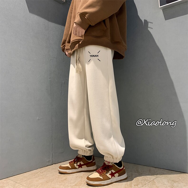 D232A-KZ15-P65控78高品质欧棉绒刺绣束脚休闲裤M-5XL,男装休闲裤,电商D232A