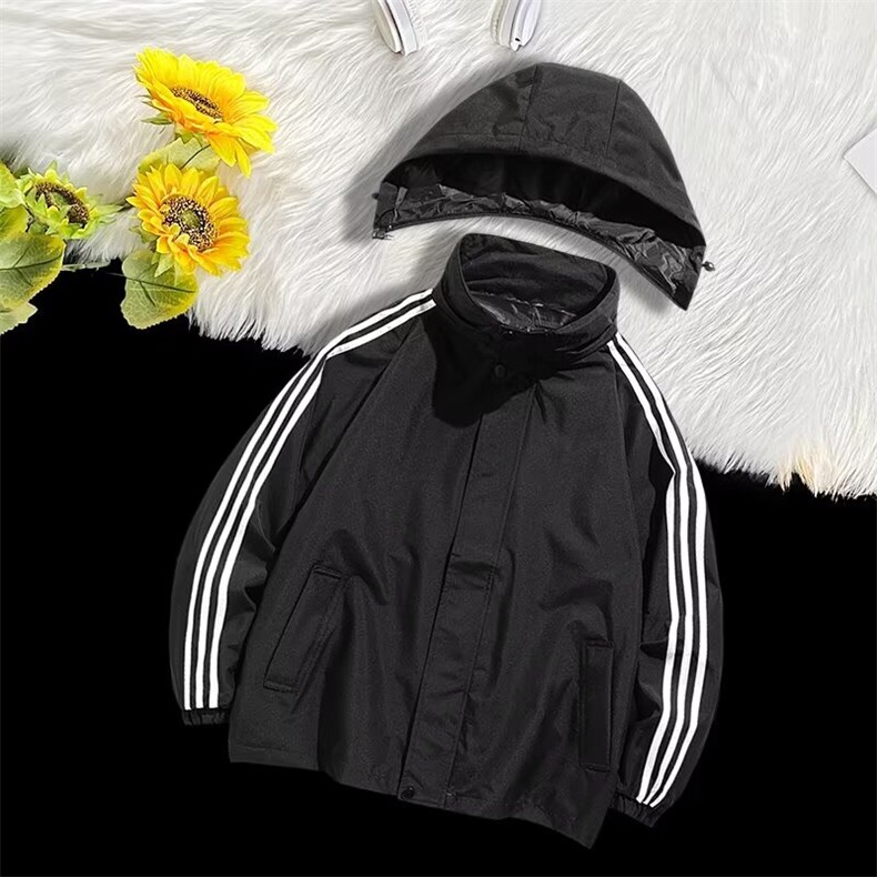 春秋新款男士条纹夹克外套休闲连帽工装时尚百搭户外服1256/P40,男装夹克,星座506B