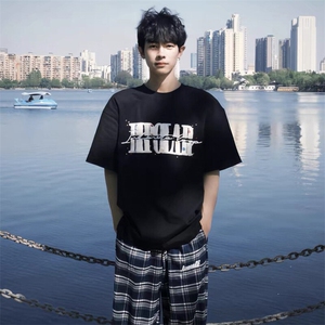 万针全刺绣工艺抖音得物高品质260克重磅纯棉双纱美式高街短袖T恤图片