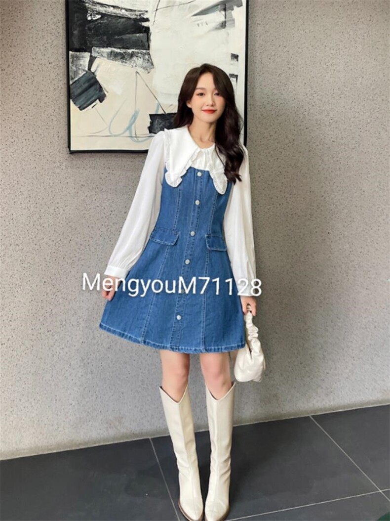 拼接连衣裙，女装连衣裙，梦由