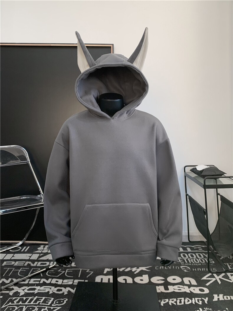XZ222-1/DRD01/P65/控78/加绒P75/控88  重磅呢料设计感连帽卫衣图片